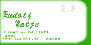 rudolf matje business card